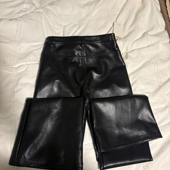Wilfred (Aritzia) Vegan Leather Flare Pants — Black (Size 2, Brand New w/ Tags) - Picture 2 of 4